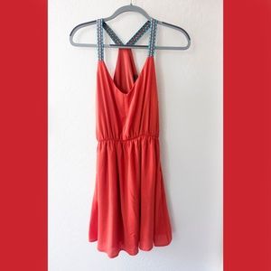 Orange summer dress with pockets NWOT